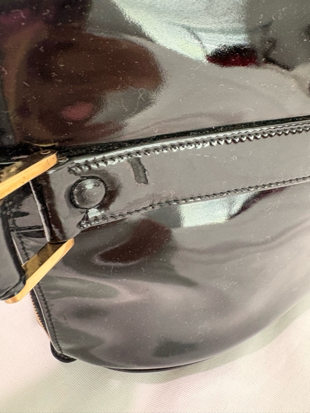 Authentic Chanel Patent Leather Bowler travel  Bag with certificate black Boston - Picture 15 of 16